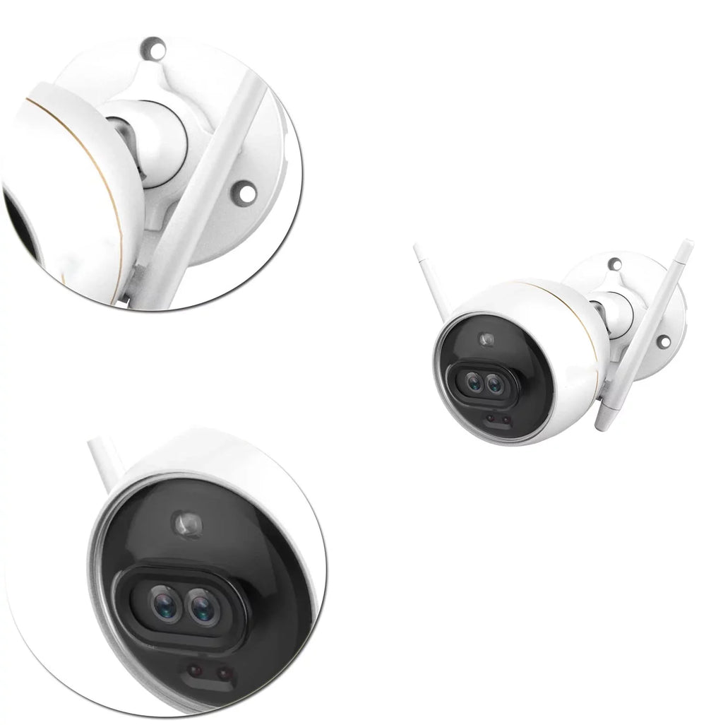 Outdoor Security Camera Lens 1080P, Excellent Color Night Vision, Active Light & Siren Alarm with PIR Motion Detection, Weather Proof, Two-way Talk, the First Lens Security Camera(C3X)