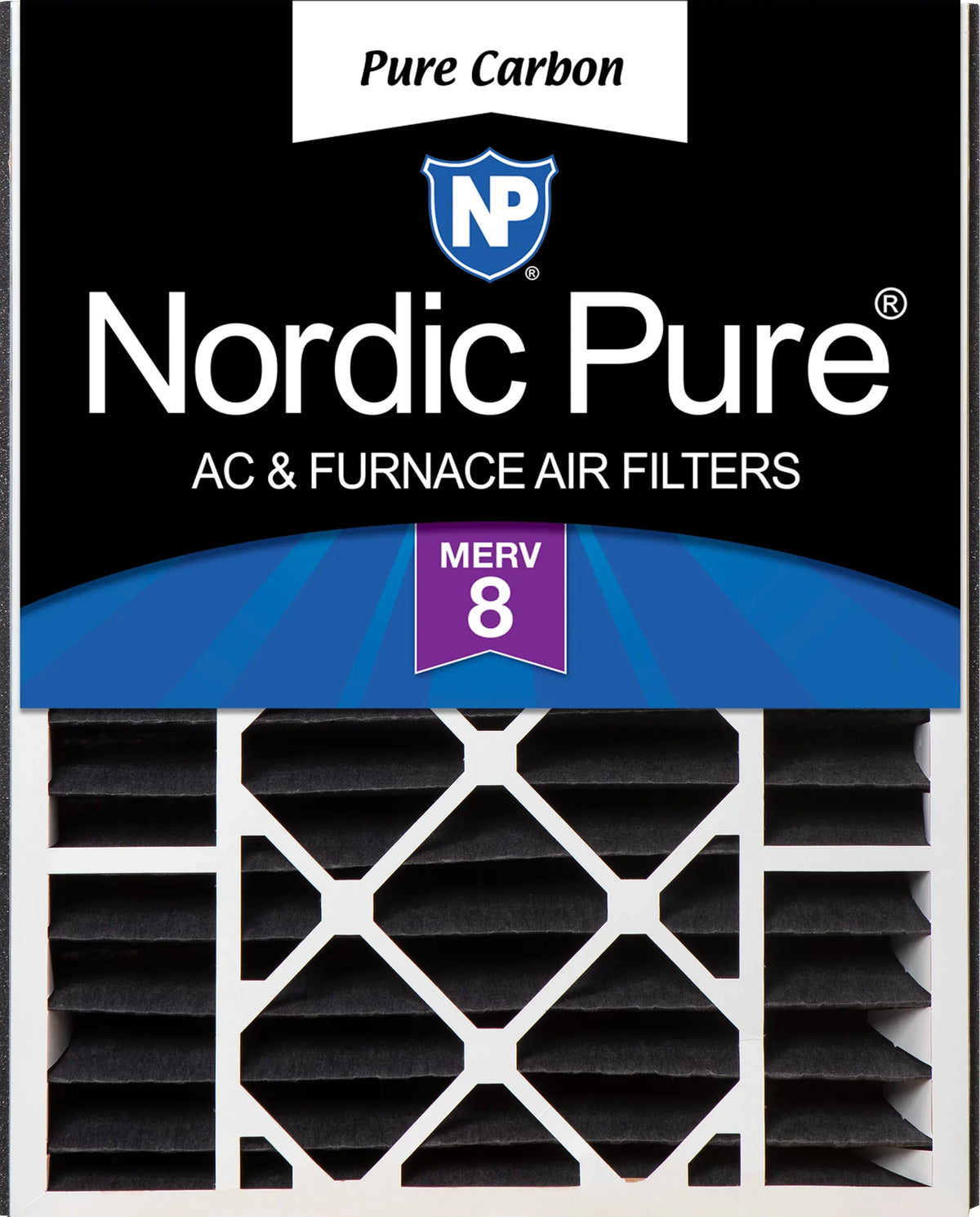 Air Bear 20x25x5 Replacement Pure Carbon Odor Reduction Merv 8 Air Filter 1 PK