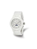 Ladies Chisel White Random Access Memory Dial Analog Watch with White Strap