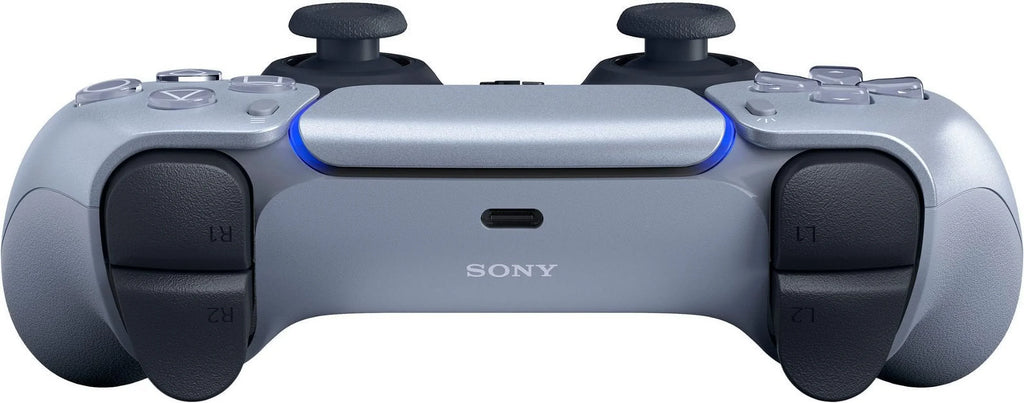 PlayStation 5, PS5 Sense Wireless Controller - Sterling Silver Bundle With 6Ave Microfiber Cleaning Cloth
