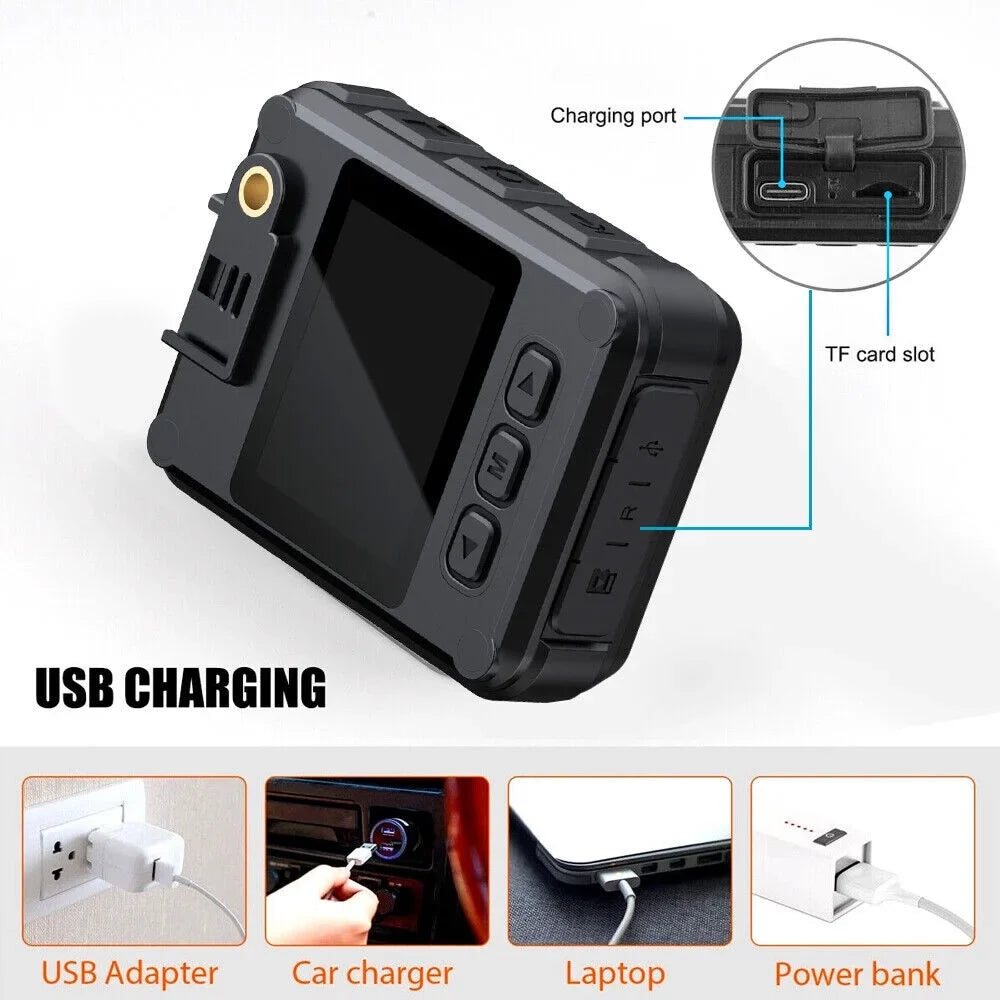 KingFurt 1080p & 2K HD WiFi Action Cam with Night Vision - Outdoor Helmet Camcorder, Loop Recording, 2000mAh Power Unit - Black