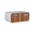 Modern Wall-Mounted Storage Cabinet with Wooden Drawer Front