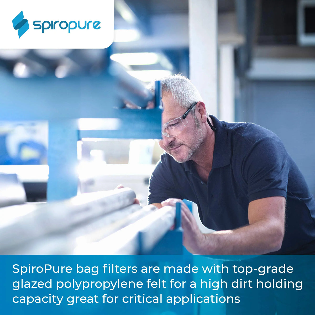 SpiroPure SP-BP-410-10 10 Micron #3 (10”) Glazed Polypropylene Felt Liquid Bag Filter BP-410-10 155387-03 (Case of 40)