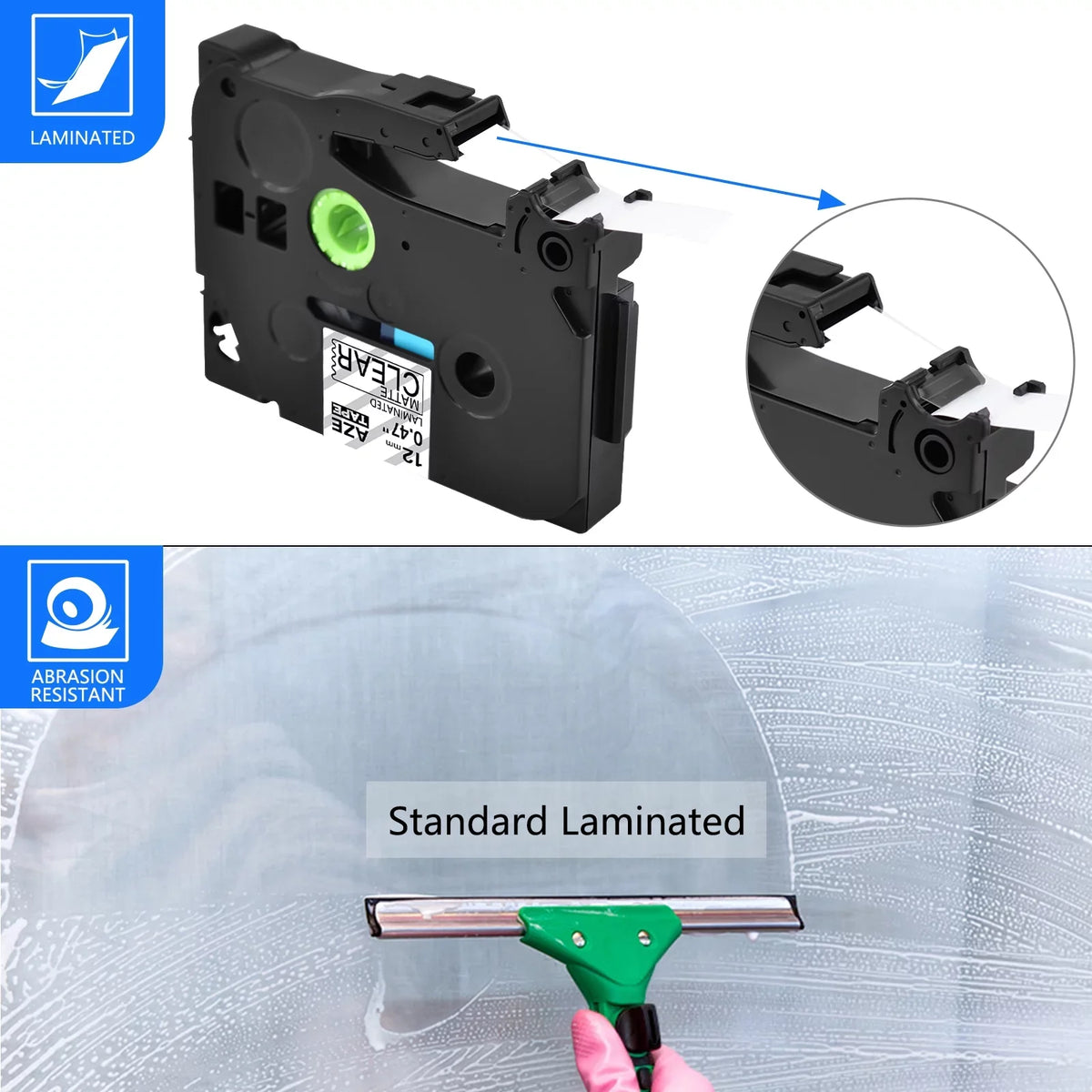 GREENCYCLE 8PK Compatible for Brother P-touch Black on Matte Clear 12mm 0.47" TZe-M31 TZ-M31 TZM31 TZeM31 Laminated Label Tape