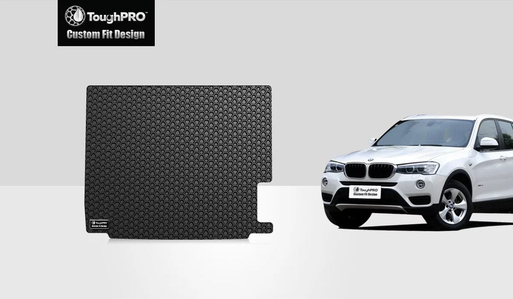 ToughPRO - Trunk Mat Compatible with BMW X3 - All Weather Heavy Duty (Made in USA) - Black Rubber - 2015
