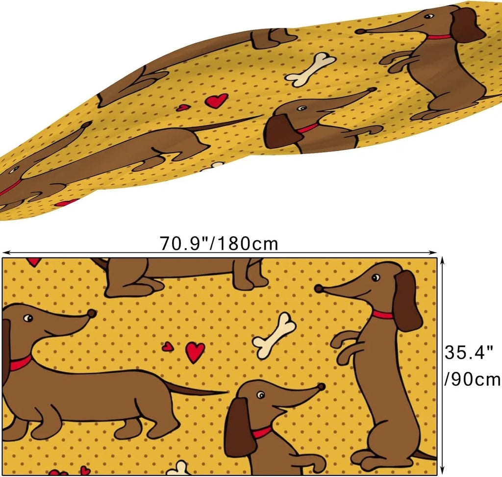 Hyjoy Yellow Dachshund Long Silk Neck Scarf Lightweight Shawl Wrap Scarves for Women Girls