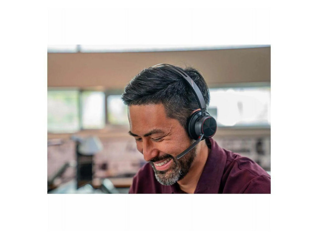 Poly Voyager Focus 2 Headset - Microsoft Teams Certification - Stereo - USB Type A - Wireless - Bluetooth - 20 Hz - 20 kHz - Over-the-head, On-ear - Binaural - Ear-cup - Noise Cancelling, MEMS Tech...