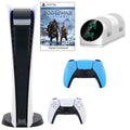 Sony PlayStation 5 Digital GOW Console with Extra Blue sense Controller and Charging Dock