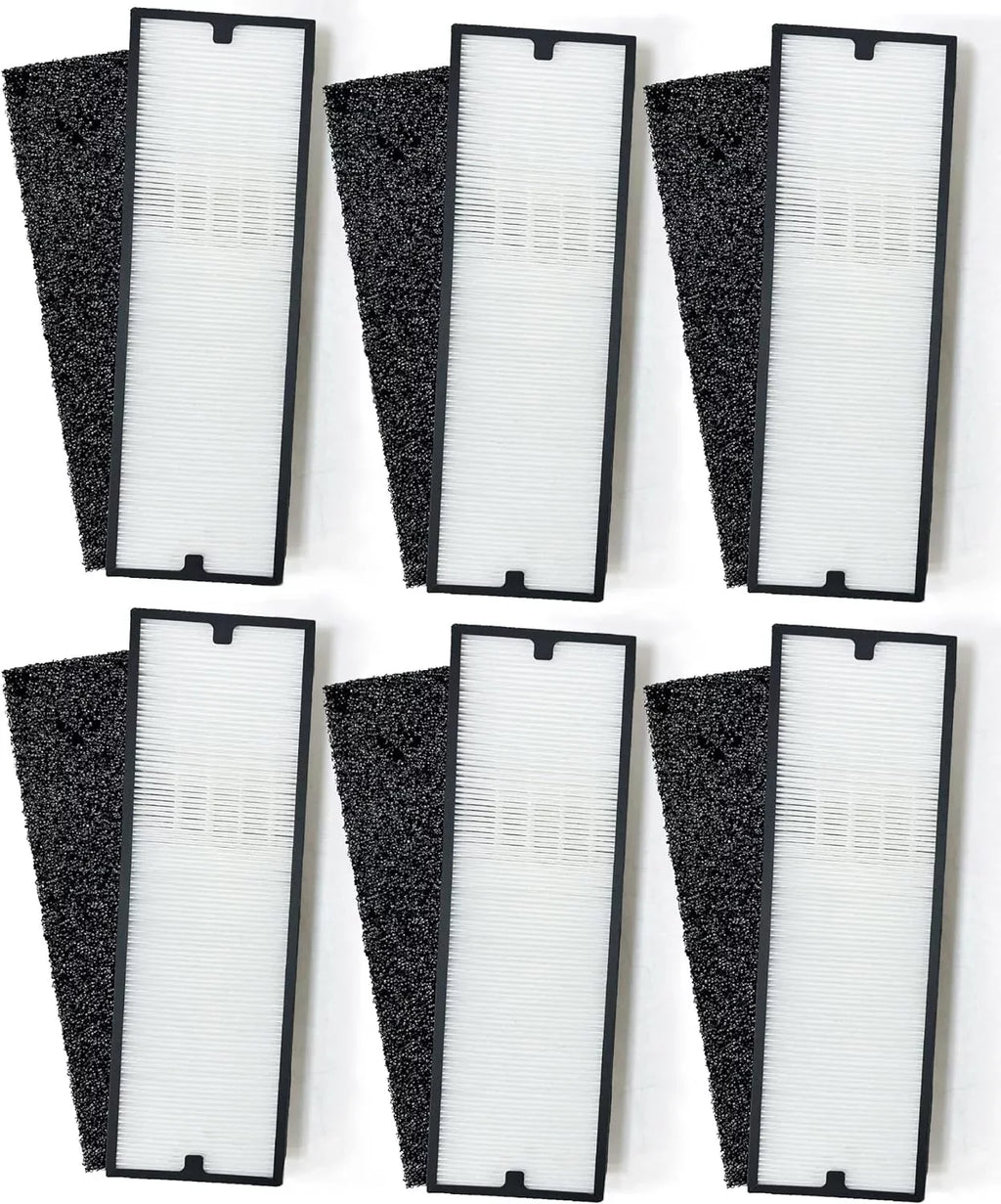 Nispira Particle/Carbon HEPA Filter Set For Blueair Sense+ Sense Air Purifier | Removes Smoke, Chemical VOCs, Odor, Pet Dander | 6 Sets