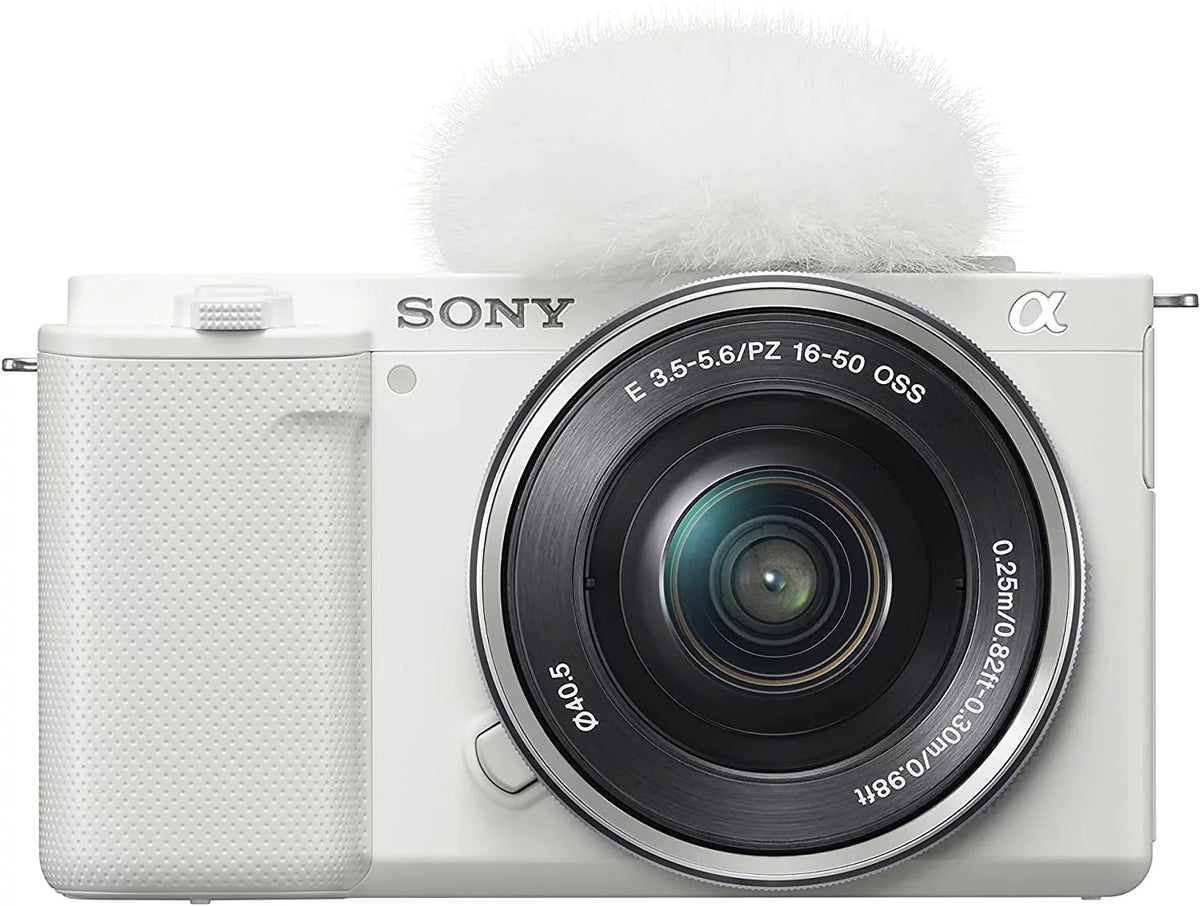 Sony ILCZVE10LW Alpha ZV-E10 - APS-C Interchangeable Lens Mirrorless Vlog Camera Kit - White