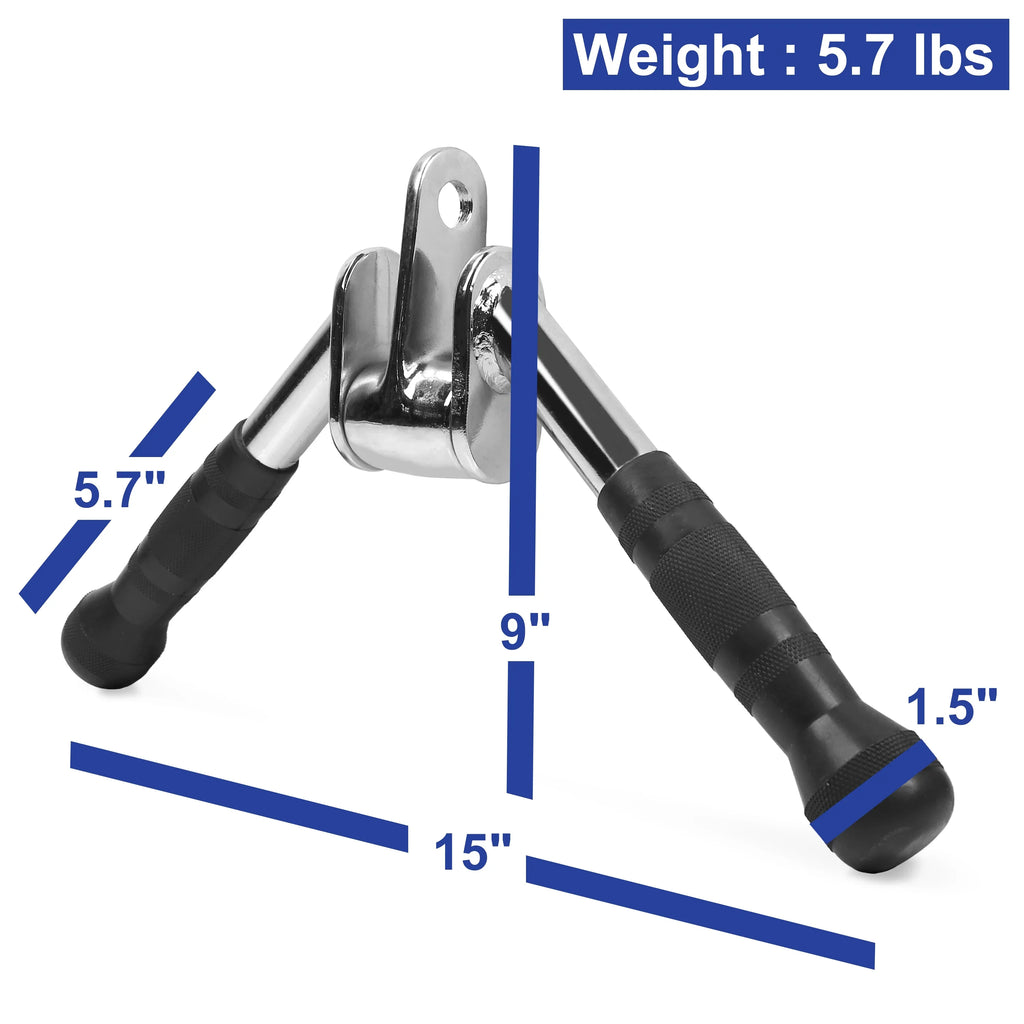 XPRT Fitness Revolving V-Bar Press Down Cable Machine Attachment | Heavy-Duty Steel, Ergonomic Grip, Rotating Swivel, Tricep Pulldown Attachment | Gym Equipment for Lat Pulldowns, Arm Workouts, Streng