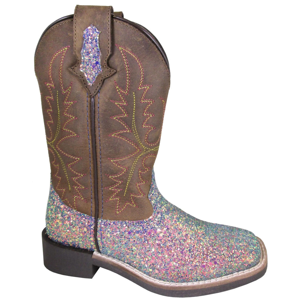 Smoky Mountain Girls' Ariel Western Boot Broad Square Toe Pink 2 D(M) US