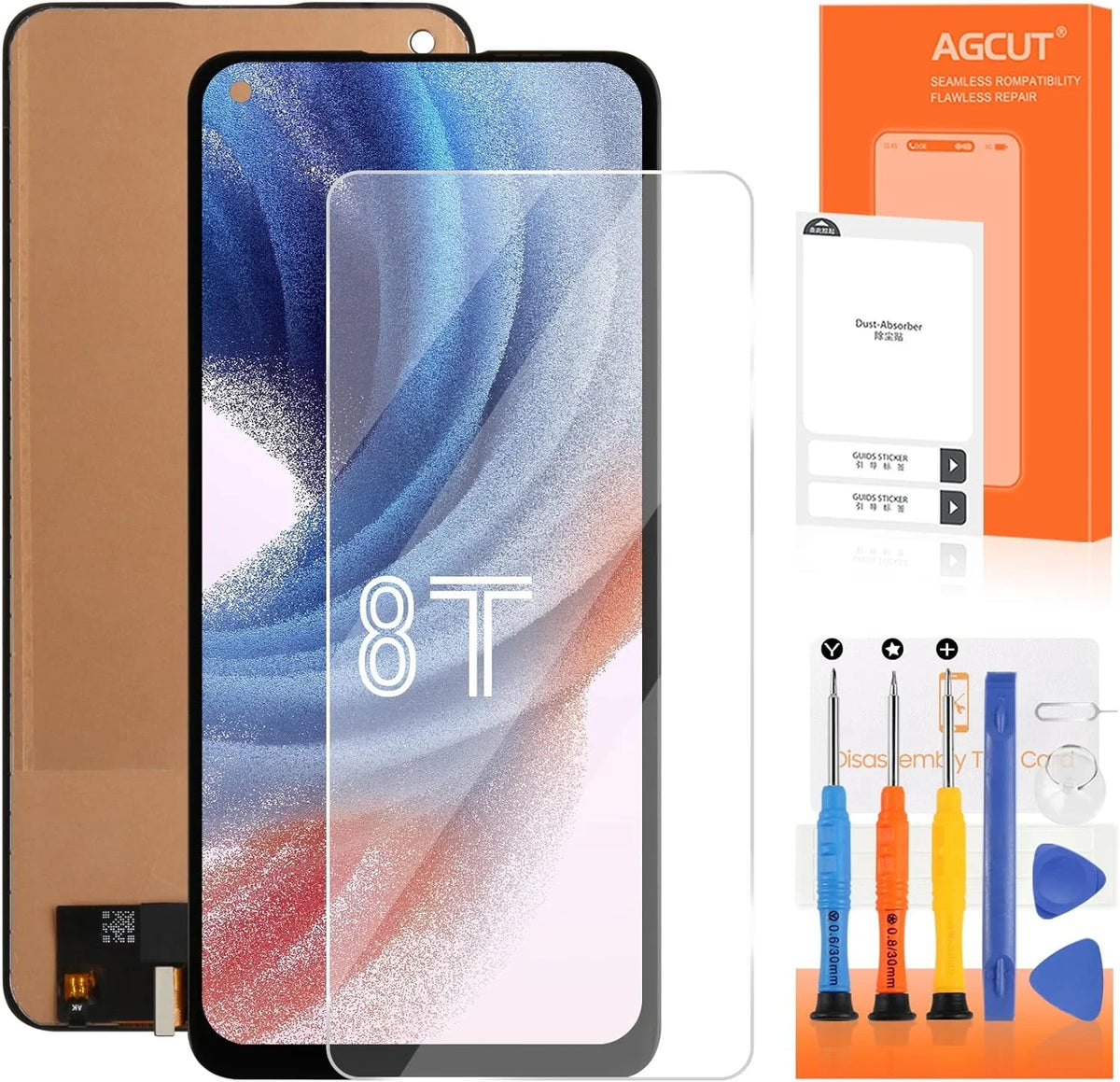 OLED for Oneplus 8T 8T+ 5G Display Replacement LCD Display KB2001 KB2000 KB2003 KB2005 Monitor Touch Digitizer Assembly Repair Part (Support Fingerprint)