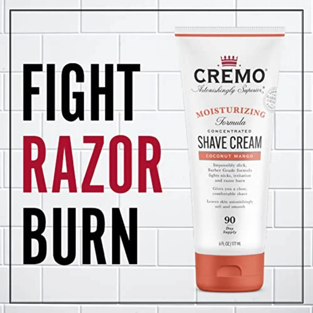 Cremo Coconut Mango Moisturizing Shave Cream, Astonishingly Superior Ultra-Slick Shaving Cream for Women Fights Nicks, Cuts and Razor Burn, 6 Fl Oz (Pack of 2)