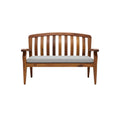 Modern Wooden Sofa with Cushioned Seat and Slatted Backrest