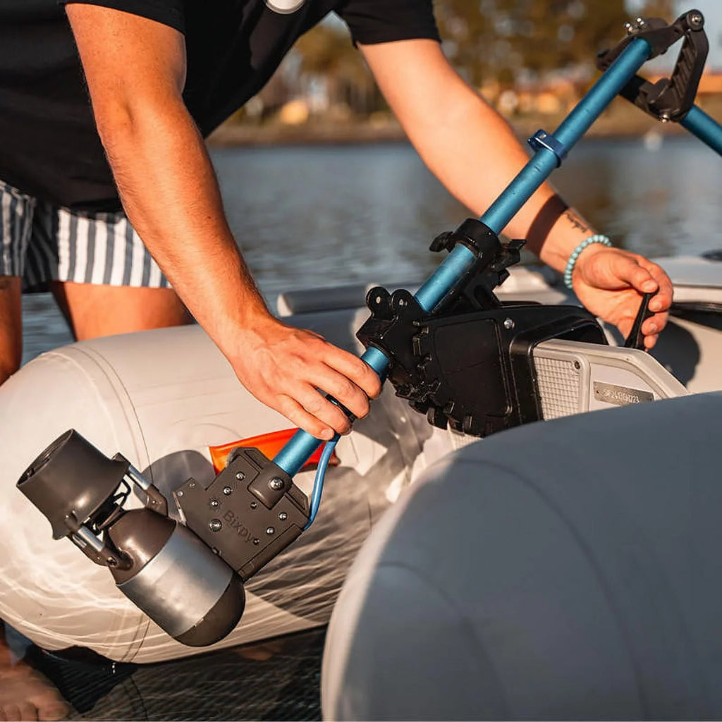 Bixpy K-1 Outboard Kit with SUN80 Solar Panel - Electric Marine Trolling Motor with 378 Wh Power Unit for Kayak, Inflatable Watercraft, Paddle Boards