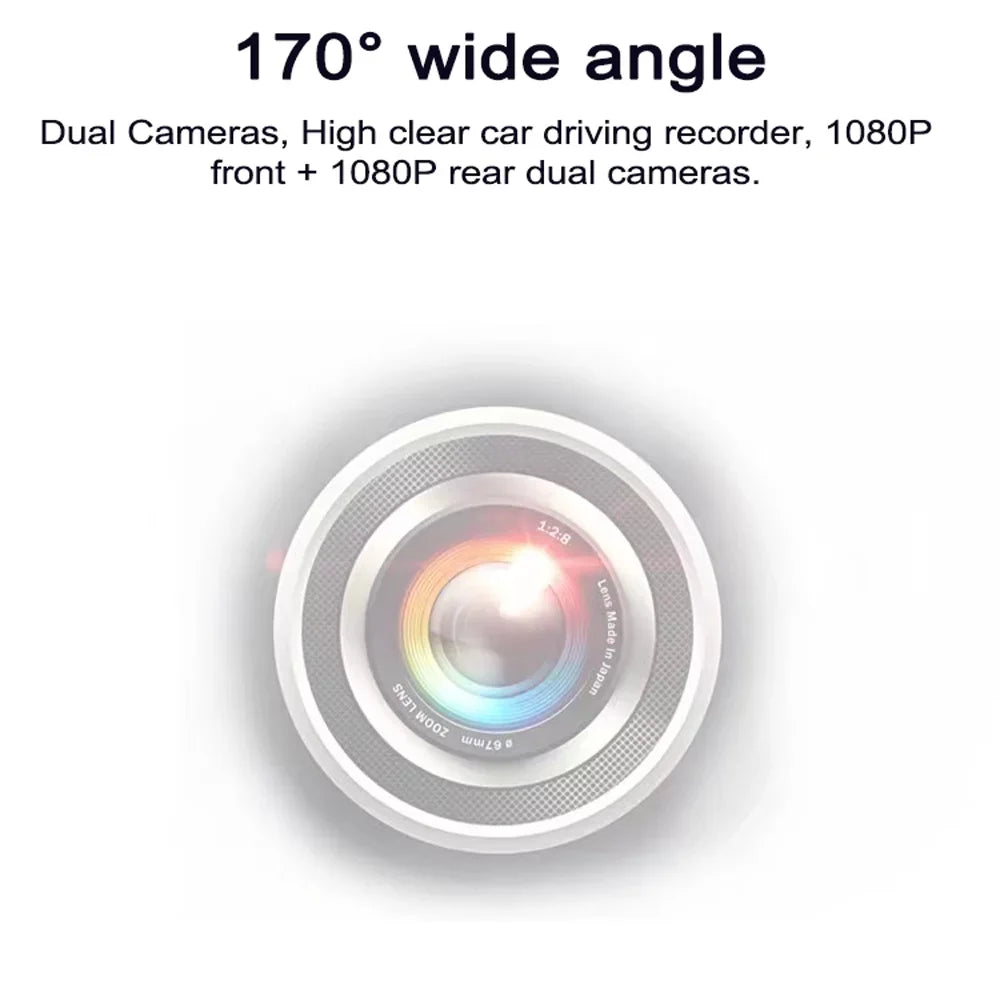 Aibecy 1080P DVR Dash Front & Rear Driving Recorder with 9.66 Inch Panel 170° Wide Angle Support Clear Night-Vision Parking Monitor Motion Detection Collision Locking Loop Recording Re