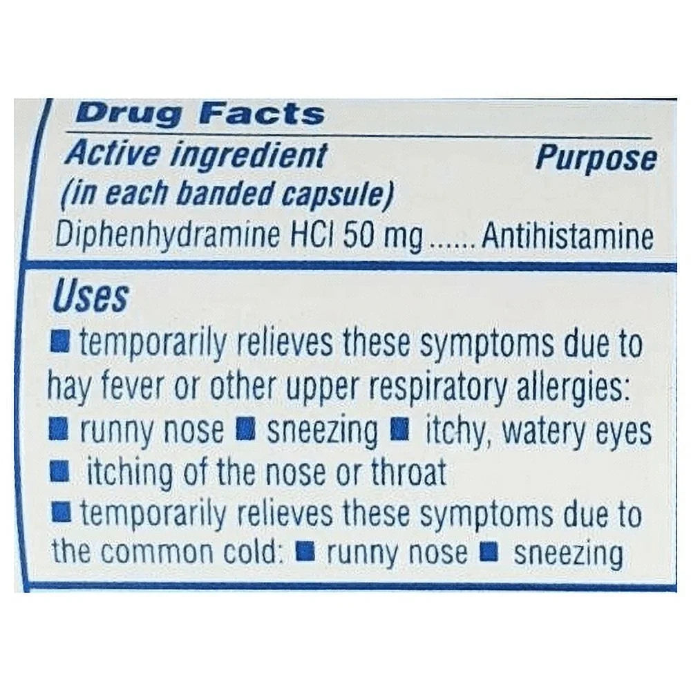 Major Banophen Memory Capsules, 50 mg, 1000 Count