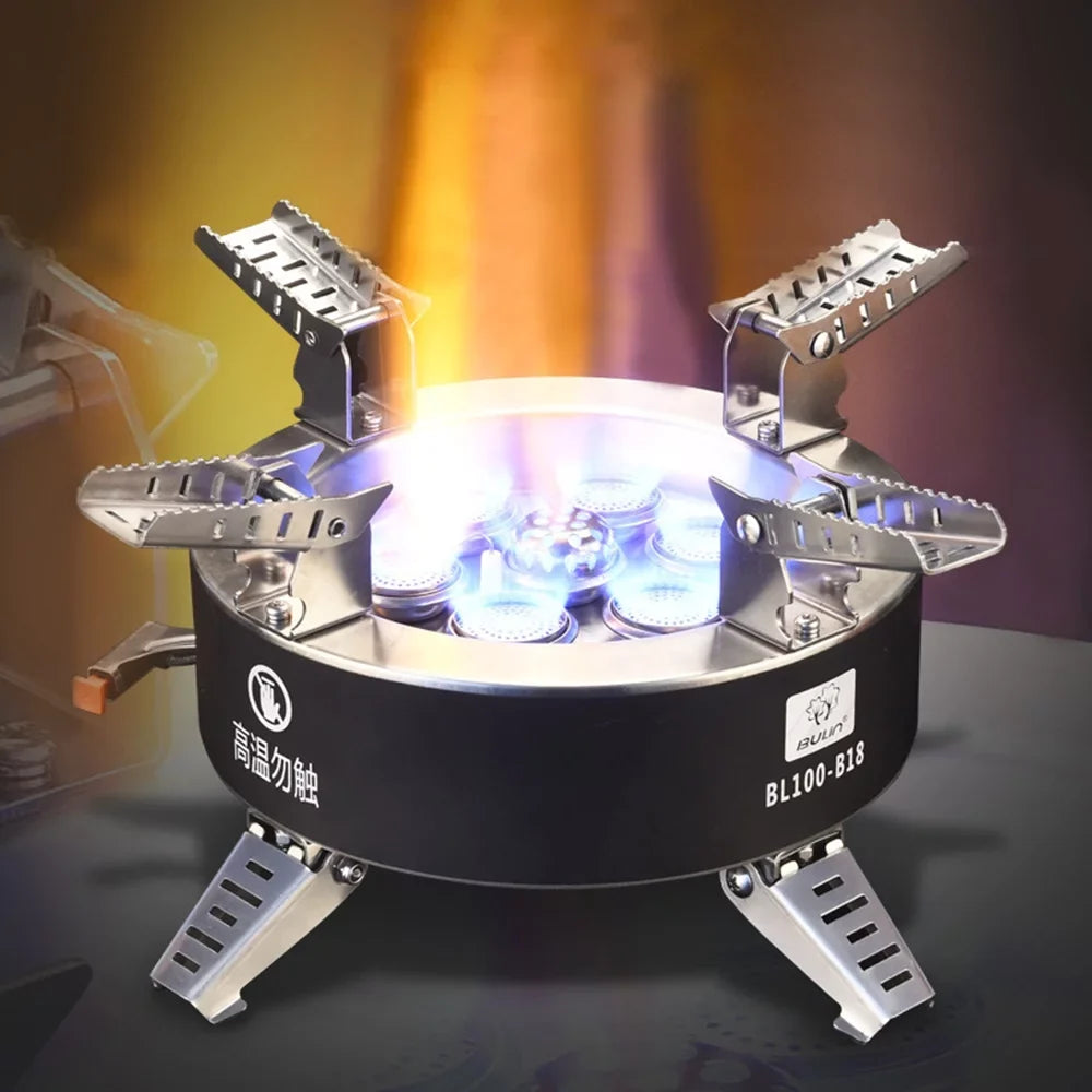 BULIN 18000W High-power Camping Stove with Piezo Ignition Windproof Processor Gas Stove Foldable Backpacking Stove For Fishing Hiking Traveling
