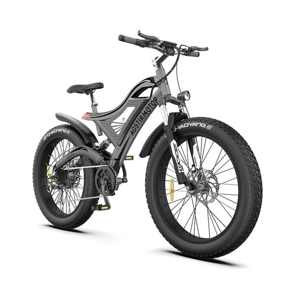 AOSTIRMOTOR Hot Fat Tire Adults Electric Bicycle 26 In. Electric Mountain Bike