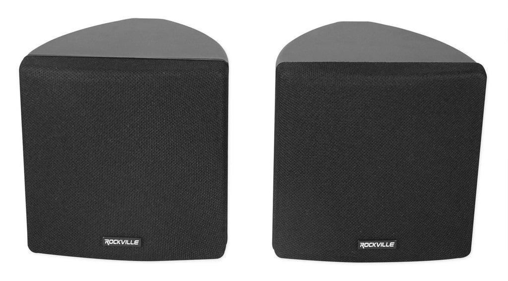 Cube by Rockville Pair of 3.5" Black Home Theater Wall Speakers+Swivel Brackets