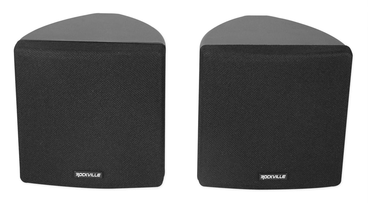 Cube by Rockville Pair of 3.5" Black Home Theater Wall Speakers+Swivel Brackets