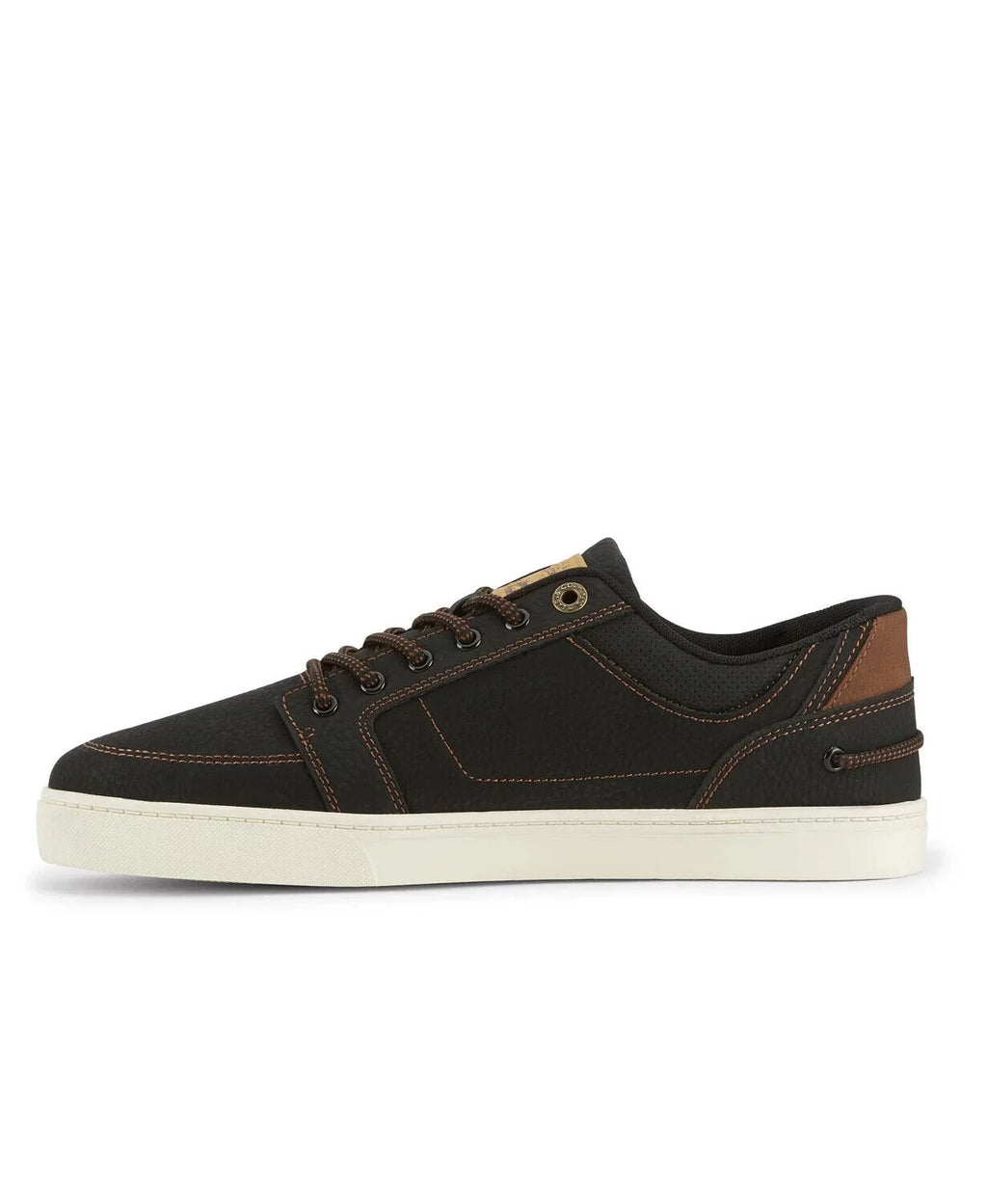LEVIS HARBOR WAX LOW TRAINERS SPORTS SNEAKERS MEN SHOES BLACK/TAN SIZE 9.5 NEW