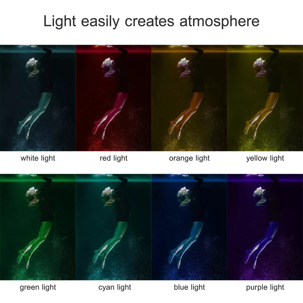 Andoer SL-20 Waterproof RGB Fill Video 8 Modes CRI95+ Dimmable IPX8 Underwater 40M Built-in Rechargeable Energy Source for Diving Snorkeling Underwater Photography Video Replacement for GoPro