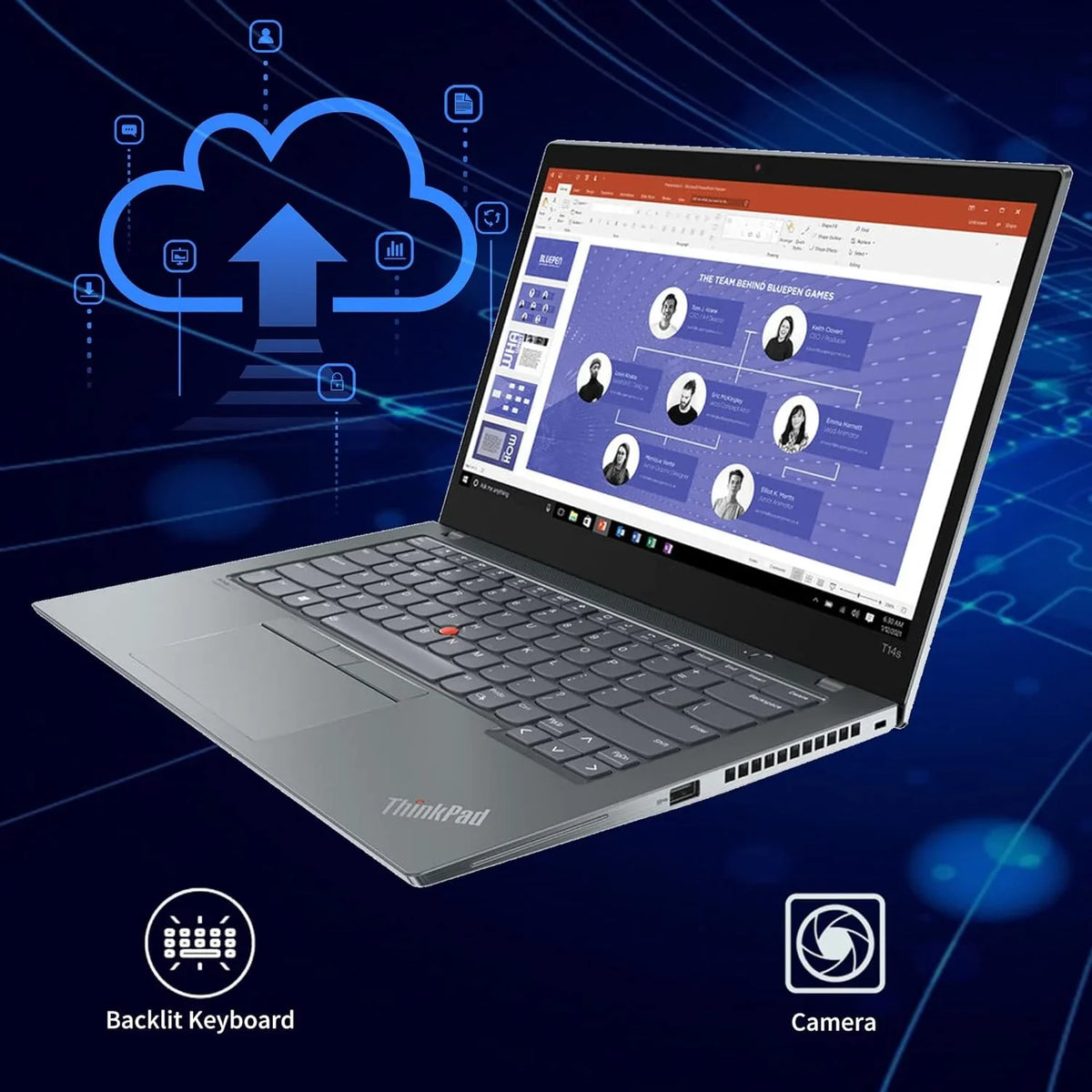 Lenovo ThinkPad T14s Gen 2 Display , 14" FHD , 11th Gen i7-1165G7, 16GB Random Access Memory 512GB PCIe Flash Storage Backlit Keyboard, WiFi 6, HDMI, Win 10 Pro, with Hotface 32GB USB Card