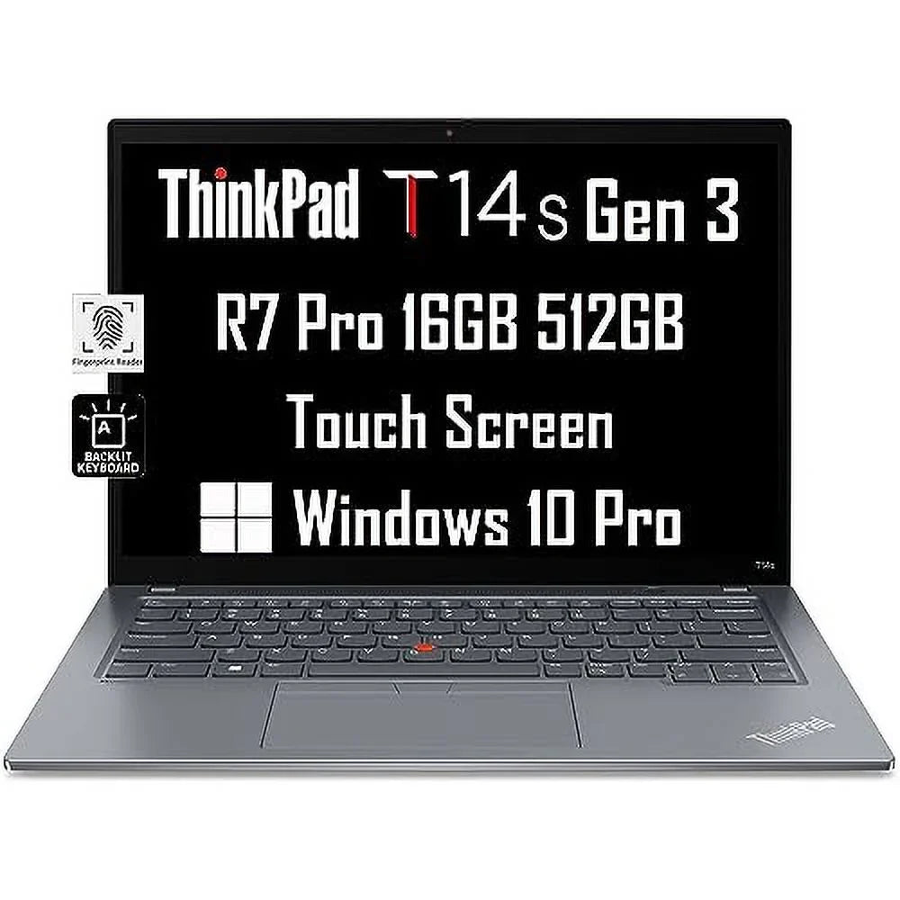 Lenovo ThinkPad T14s Gen 3 14" FHD+ Panel (AMD Ryzen 7 Pro 6850U, 16GB Storage 512GB Solid State Drive Processor Beat i7-1185G7)) Business , Backlit, Fingerprint, FHD Webcam, 3-Yr WRT, Win 10 / 11 Pro