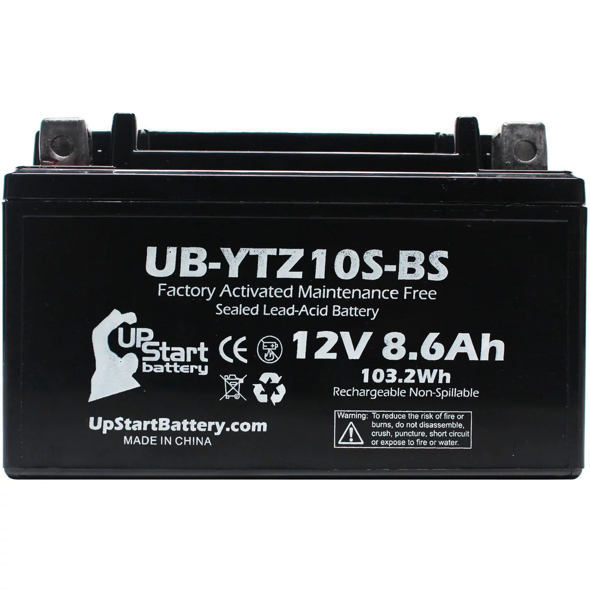 5-Pack UpStart Cell Replacement for 2011 Yamaha Maxam 250CC Factory Activated, Maintenance Free, Scooter Cell - 12V, 8.6Ah, UB-YTZ10S-BS