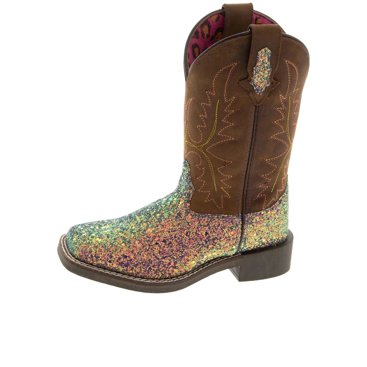 Smoky Mountain Girls' Ariel Western Boot Broad Square Toe Pink 2 D(M) US