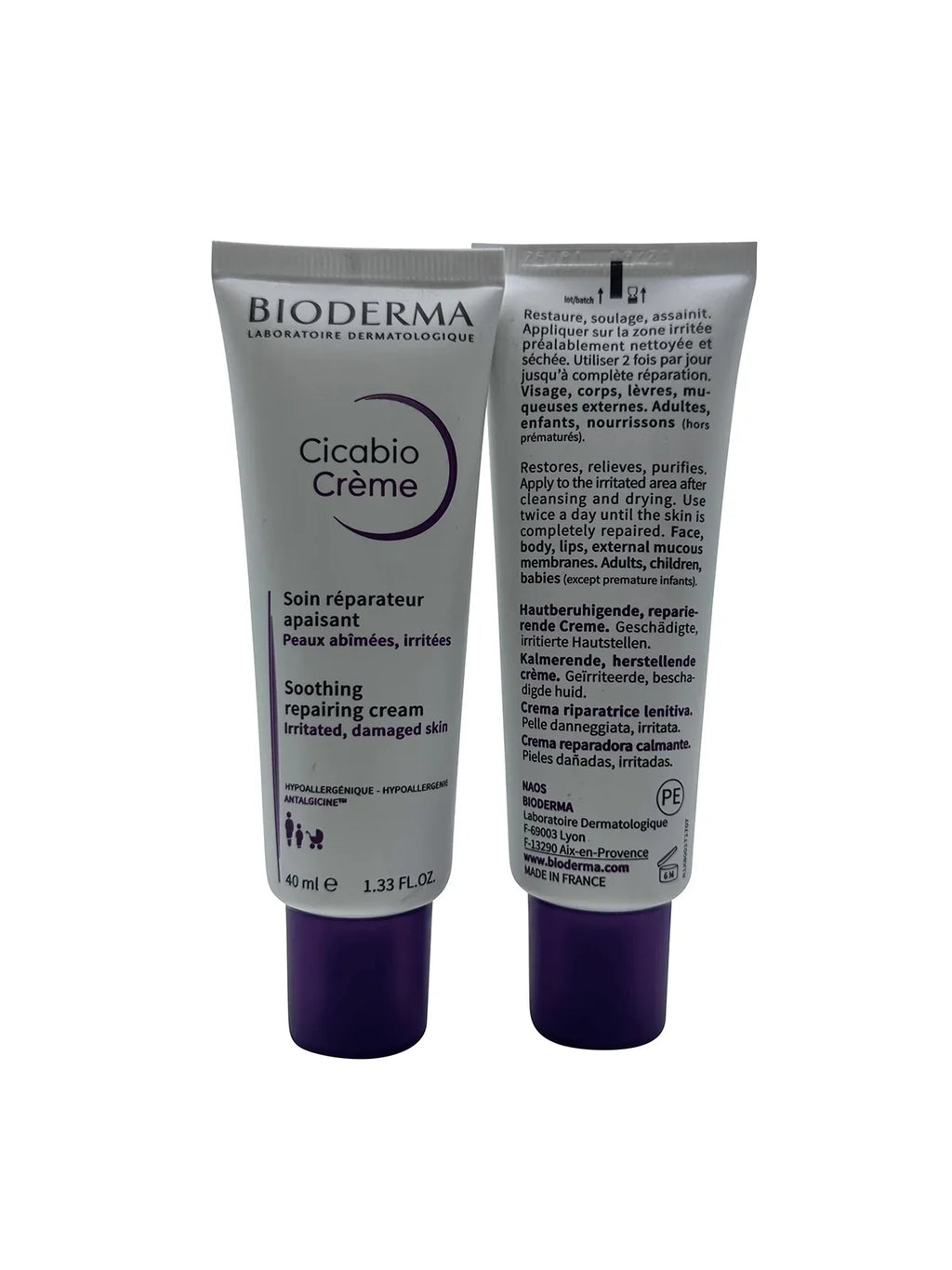 Bioderma Cicabio Soothing Repairing Cream 1.33 oz (Pack of 2)