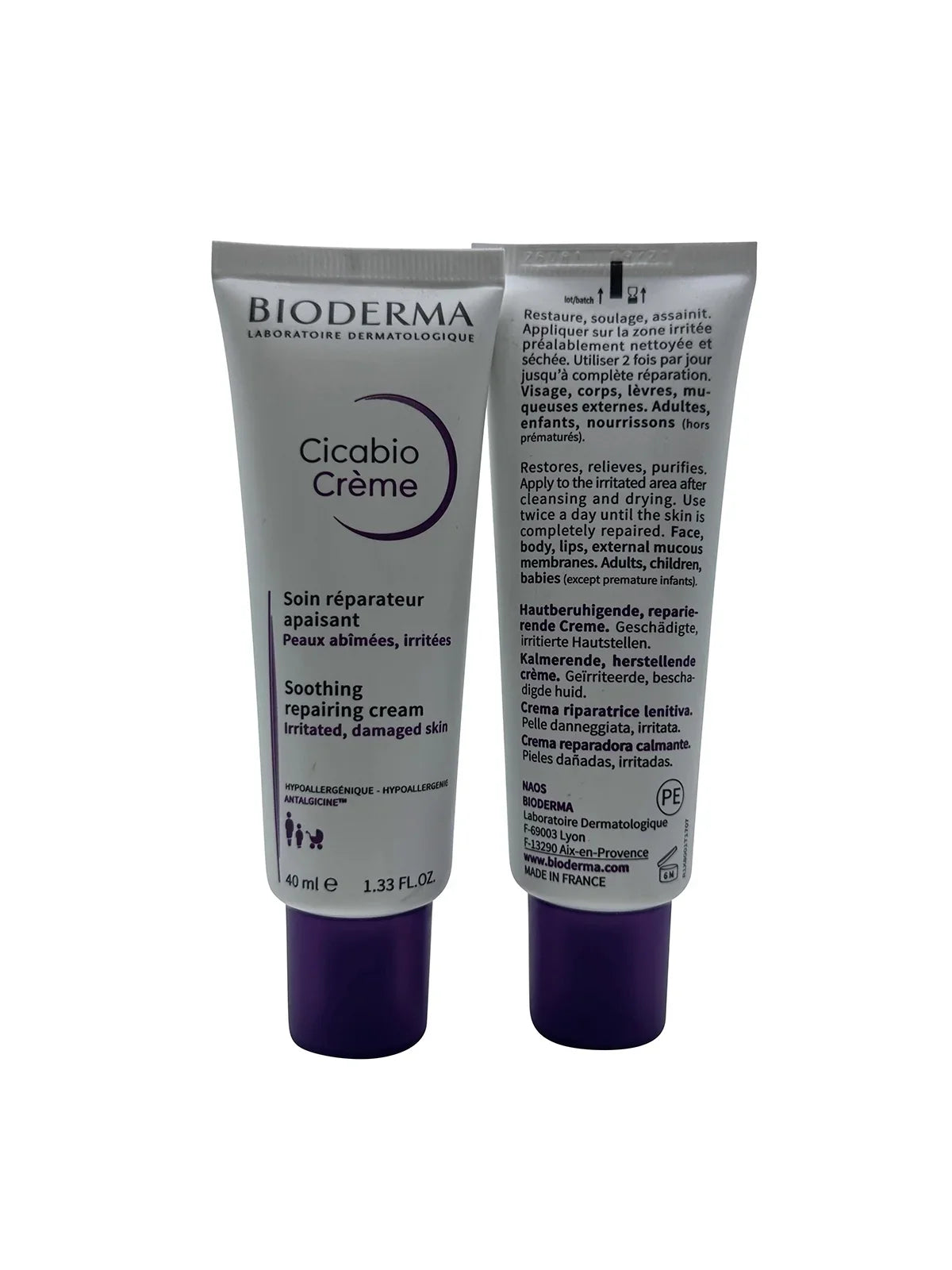 Bioderma Cicabio Soothing Repairing Cream 1.33 oz (Pack of 2)