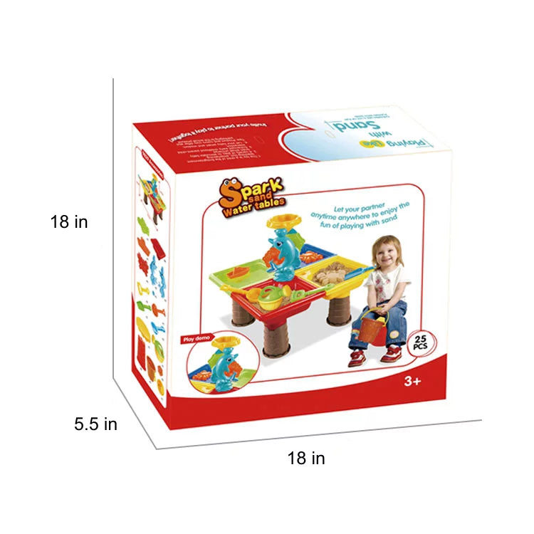 Mundo Toys Beach Toys Sand Water Activity Table Set 25 Pcs with Dolphin