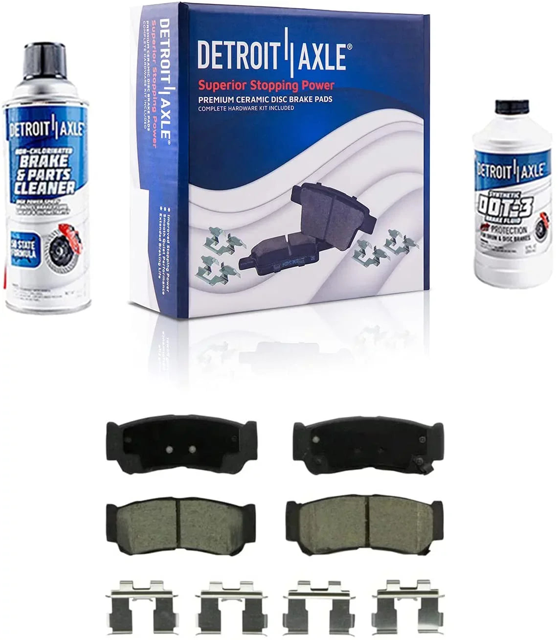 Detroit Axle - Brake Pads for 2007 2008 2009 Hyundai Santa Fe Front and Rear Memory Brake Pads w/Hardware Replacement Brakes