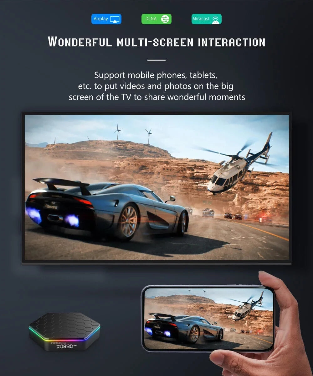 JLLOM Quad Processor 8K HD Video 64GB Memory 6K Stream Player 2023 T95Z Plus Smart Android 12.0 TV Box