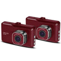 MNCD37 Full HD 3" LCD Panel Dash Cam, Red, 2-Pack