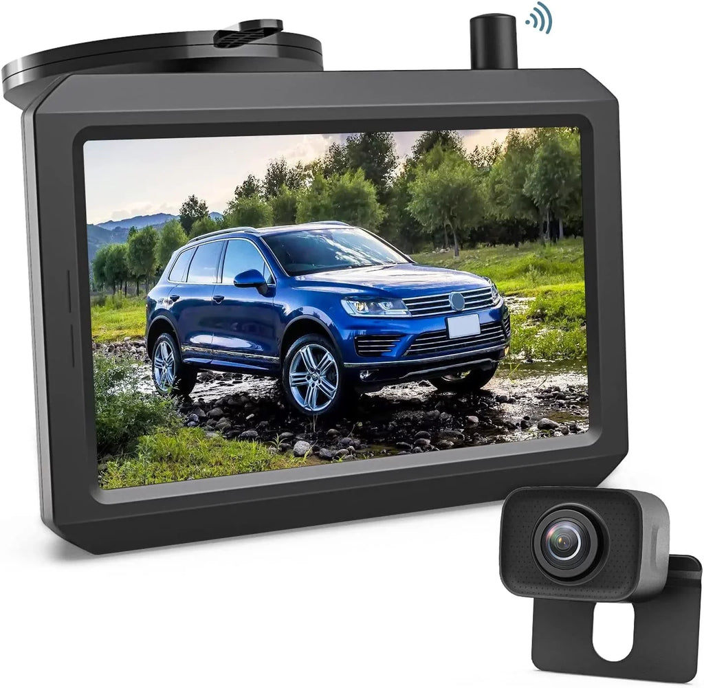 AUTO-VOX W7PRO Wireless Back Up Camera, 5" TFT Monitors Trailer Rear View Cam Systems, Camera Channels with 2.4G Stable Digital Signal for Car, Truck, RV,Camper