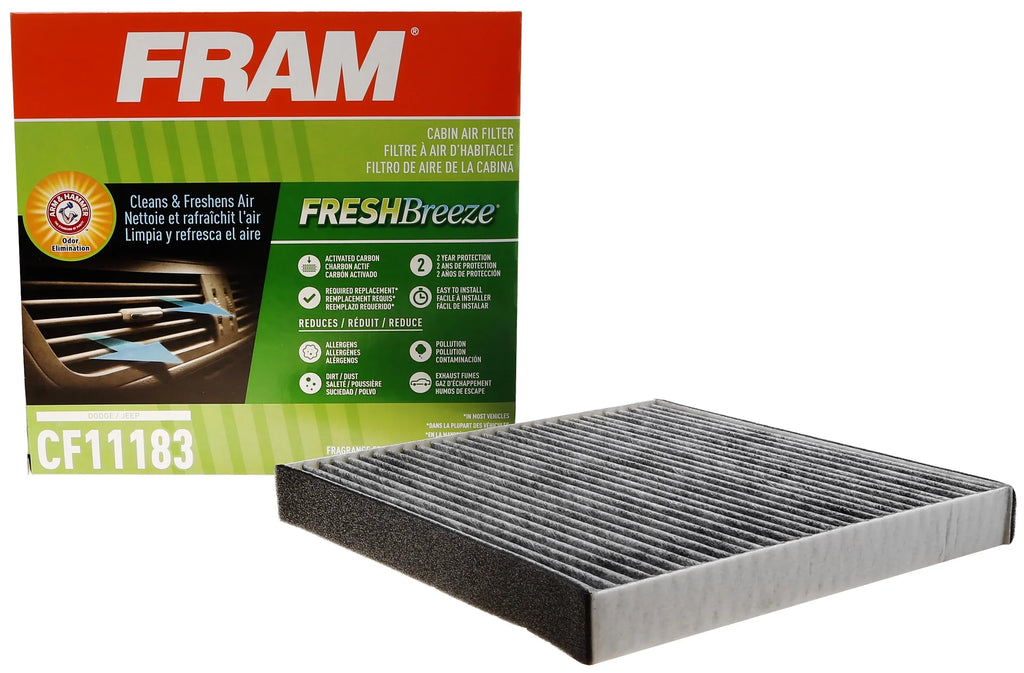Memory CF11183, Fresh Breeze Cabin Air Filter with Arm & Hammer Baking Soda, for Select Dodge and Jeep Vehicles Fits select: 2011-2018,2020-2022 JEEP GRAND CHEROKEE