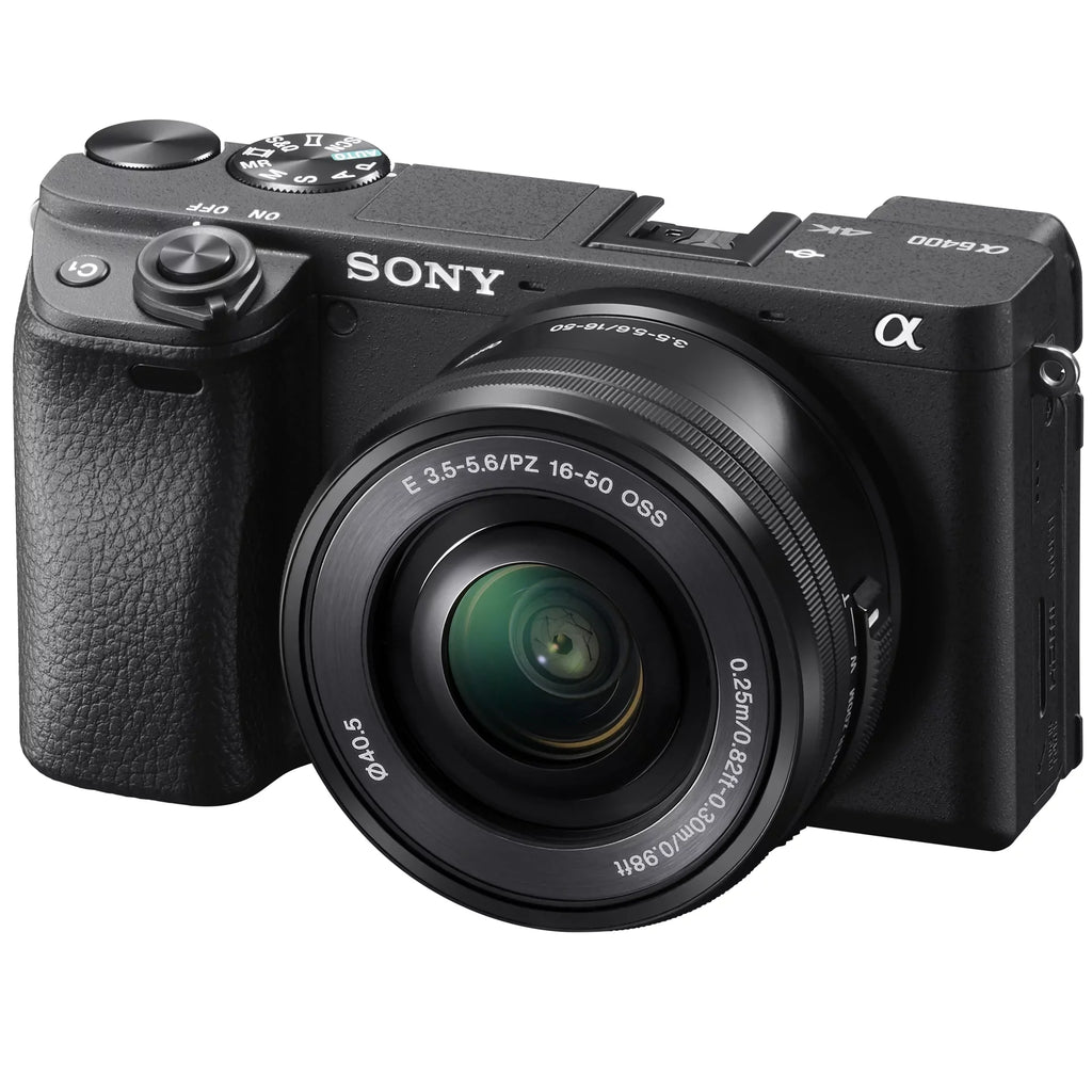 Sony a6400 4K Mirrorless Camera ILCE-6400L/B (Black) with 16-50mm f/3.5-5.6 OSS Lens Kit + 0.43x Wide Angle and 2.2X Telephoto Lens Deco Gear Case Filter Set & Extra Cell Power Editing Bundle