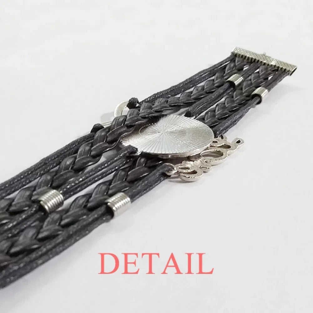 Famous Poetry Sorrow Of Separation Bracelet Love Accessory Twisted Leather Knitting Rope Wristband