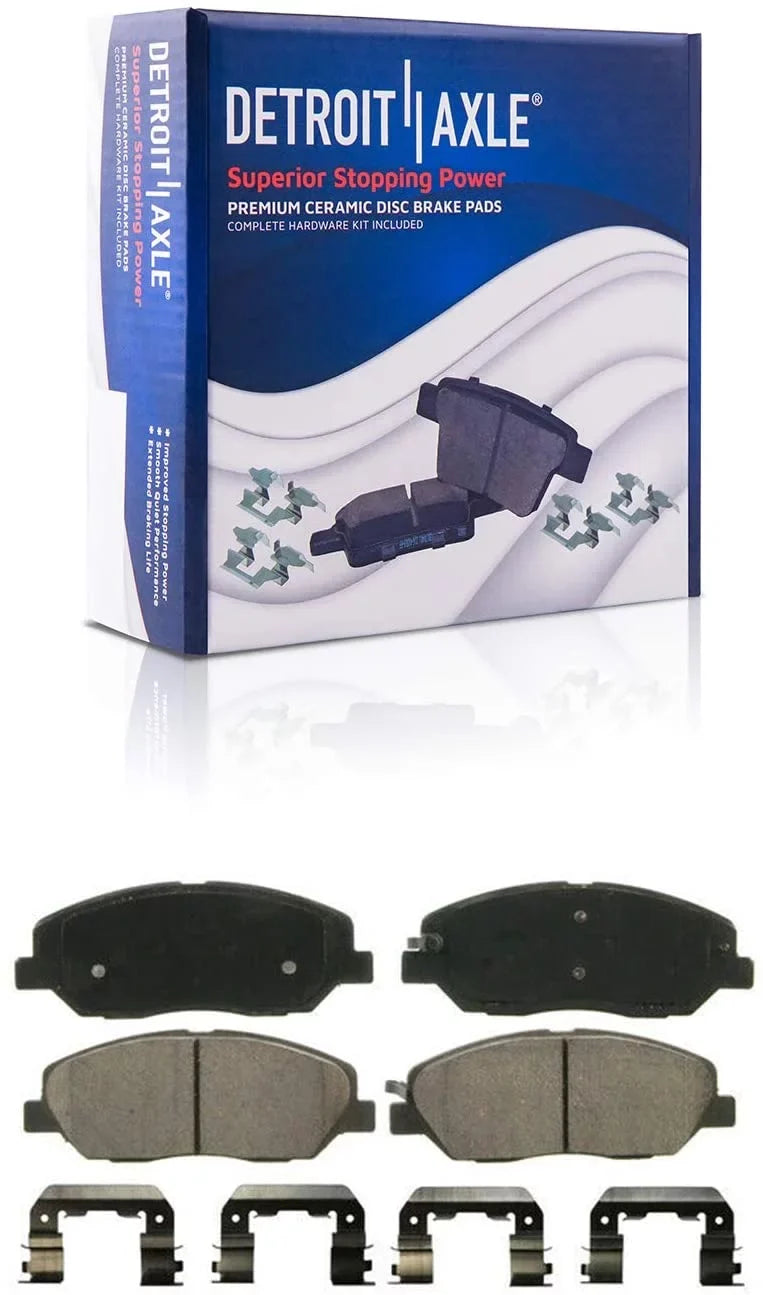 Detroit Axle - Brake Pads for 2007 2008 2009 Hyundai Santa Fe Front and Rear Memory Brake Pads w/Hardware Replacement Brakes