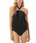 MICHAEL MICHAEL KORS Halter Blouson One-Piece Swimsuit