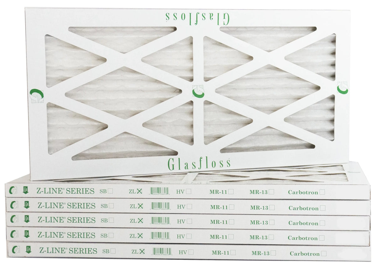 Glasfloss 22x28x1 - MERV 10 -Qty:6 - Furnace Air Filter - Made in USA (Actual Size: 21.5 x 27.5x7/8 inch)