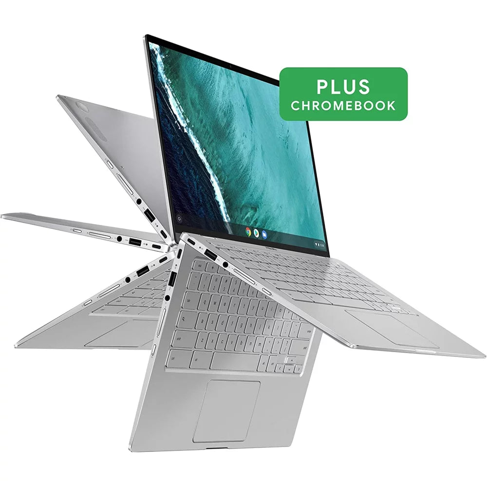 ASUS Chromebook Flip C434 2-In-1 , 14" Full HD Display 4-Way NanoEdge, Heart M3-8100Y Processor, 4GB Memory 64GB eMMC Storage, All-Metal Body, Backlit KB, Chrome OS, Silver - (Open Box)