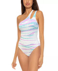 Becca by Rebecca Virtue ORCHID/JASPER One-Shoulder One-Piece Swimsuit, US Small