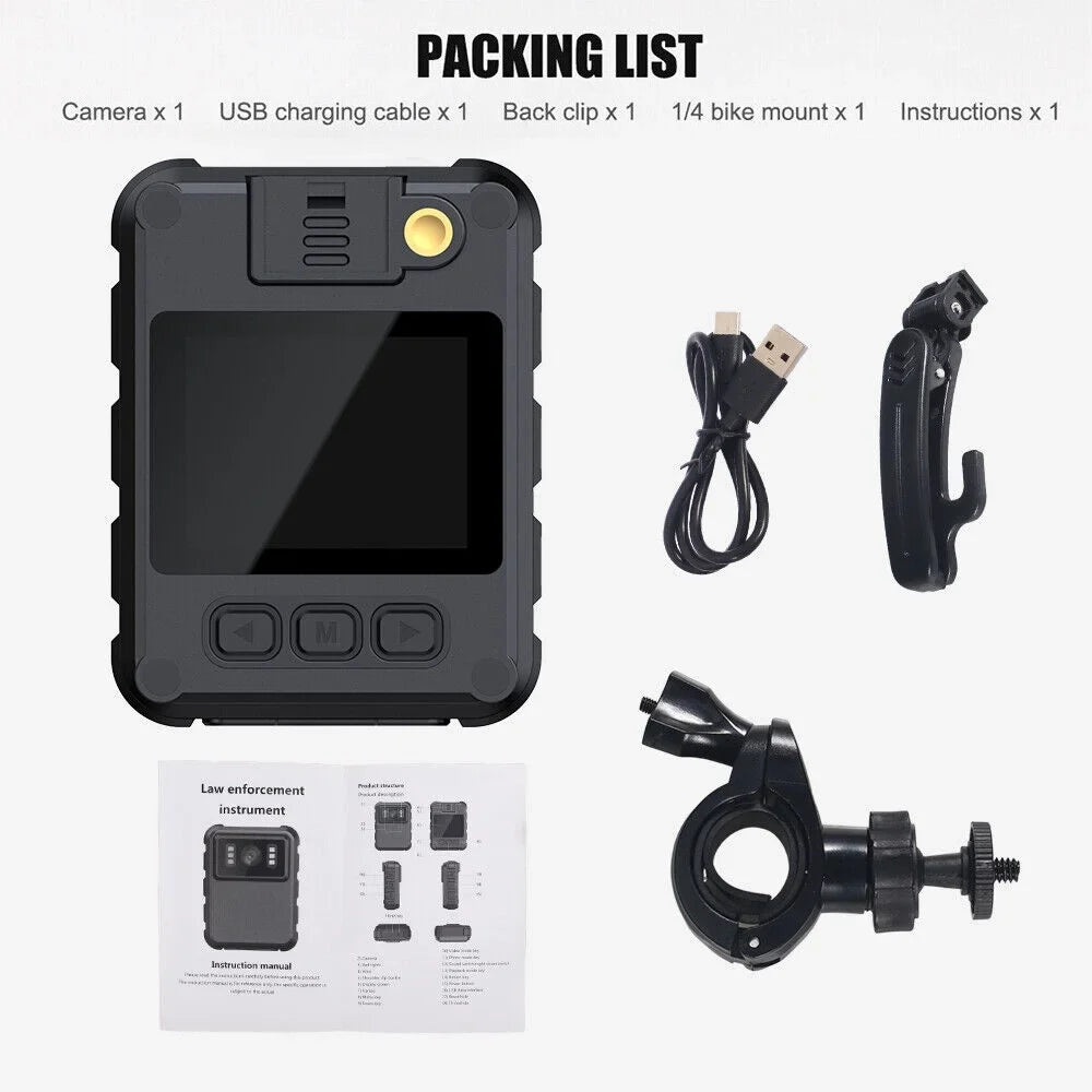KingFurt 1080p & 2K HD WiFi Action Cam with Night Vision - Outdoor Helmet Camcorder, Loop Recording, 2000mAh Power Unit - Black