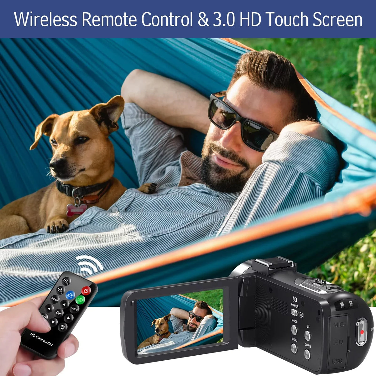 MARVUE Video Camera 4K Camera 48MP 30FPS Camcorder 18X Digital Zoom 3.0" LCD Touch Display Vlogging Camera for YouTube with IR Night Vision