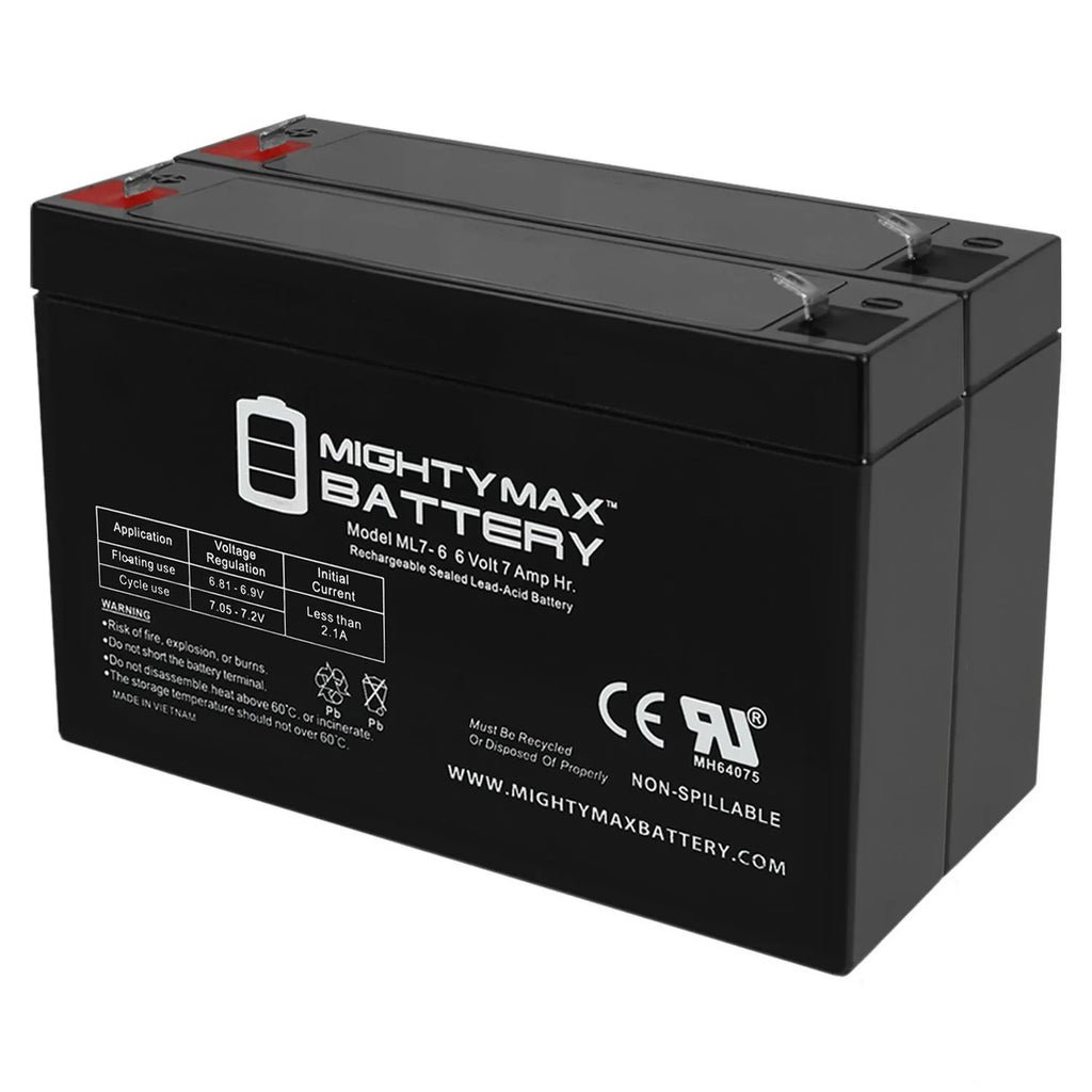 6V 7Ah SLA Cell for Mini Motos F1 Go-Kart 12v MM-GB81A - 2 Pack